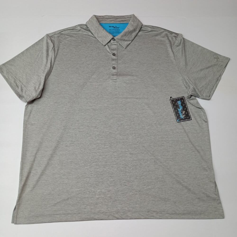 Birdie Bound Golf Polo Shirt‎ Men's 2XL XXL Gray Easy Care UV Comfort Stretch